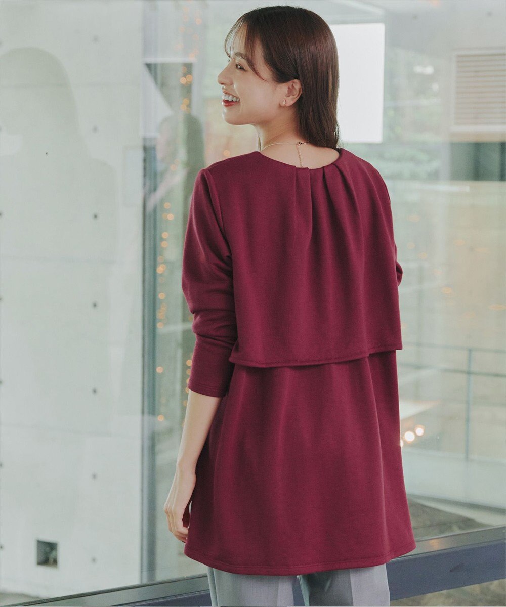 Tiaclasse L 【洗える】バックフレア裏毛チュニック 