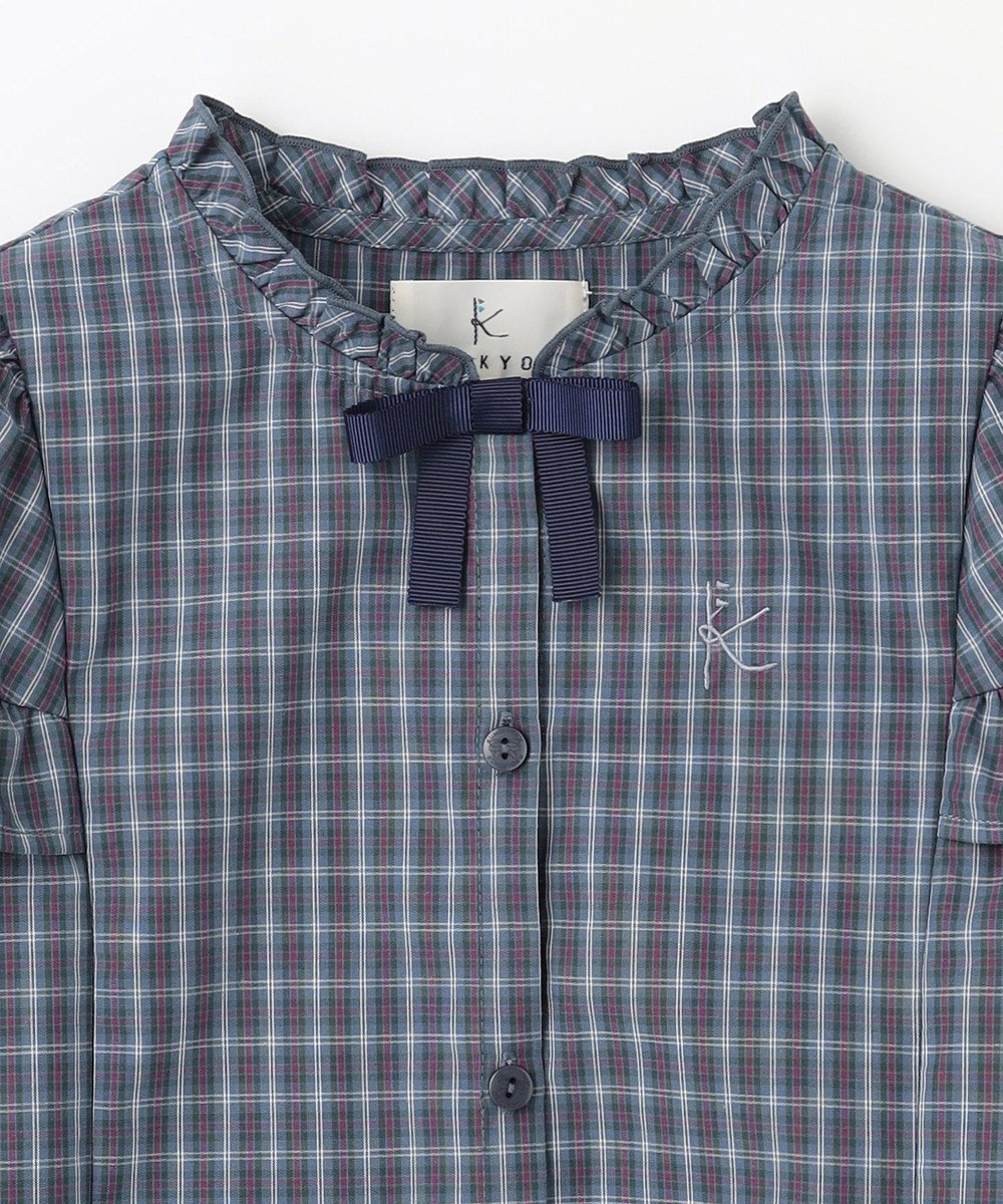 組曲 KIDS 【110-140㎝】チェックラッフル ブラウス 