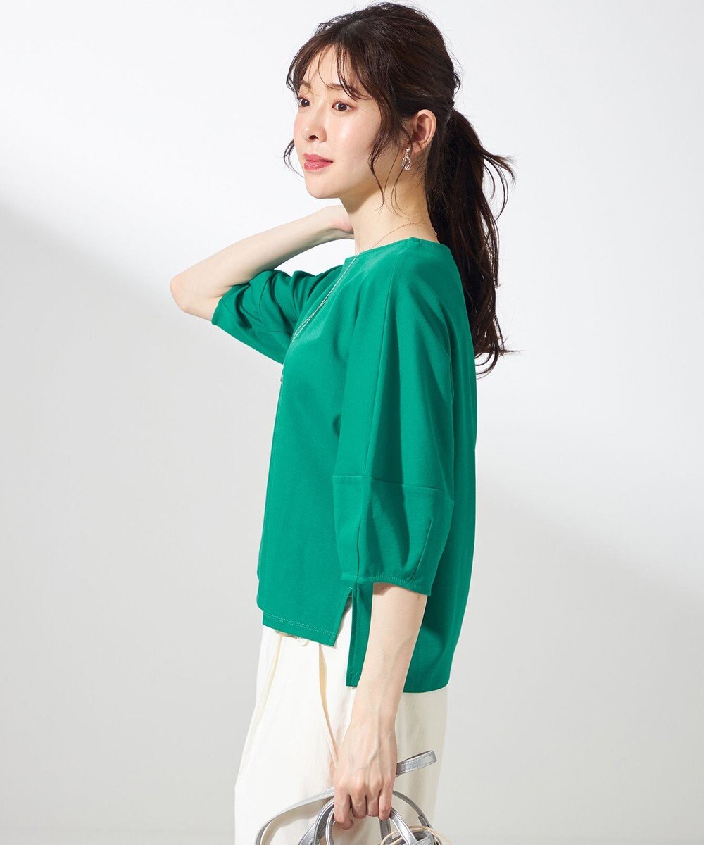 ANY SIS S 【撥水・汗ジミ防止・UVケア・洗える】スーピマスムース クロップド Tシャツ 