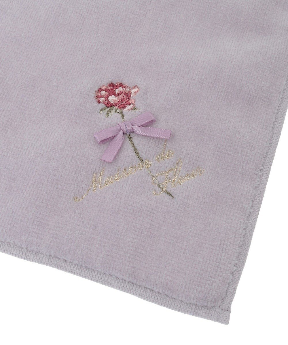 Maison de FLEUR ローズ刺繍タオルハンカチ 