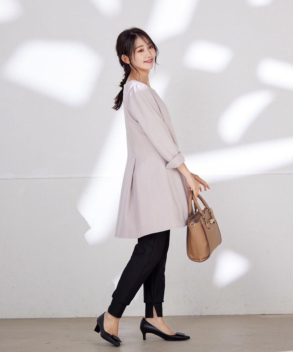 Tiaclasse L 【洗える】ダブルラインタックチュニック 