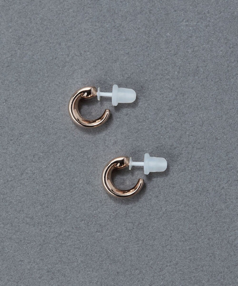 Phoebe 〈金属アレルギー対応〉ストレートラインセラミックポストピアス 定番/シンプル/フープピアス 