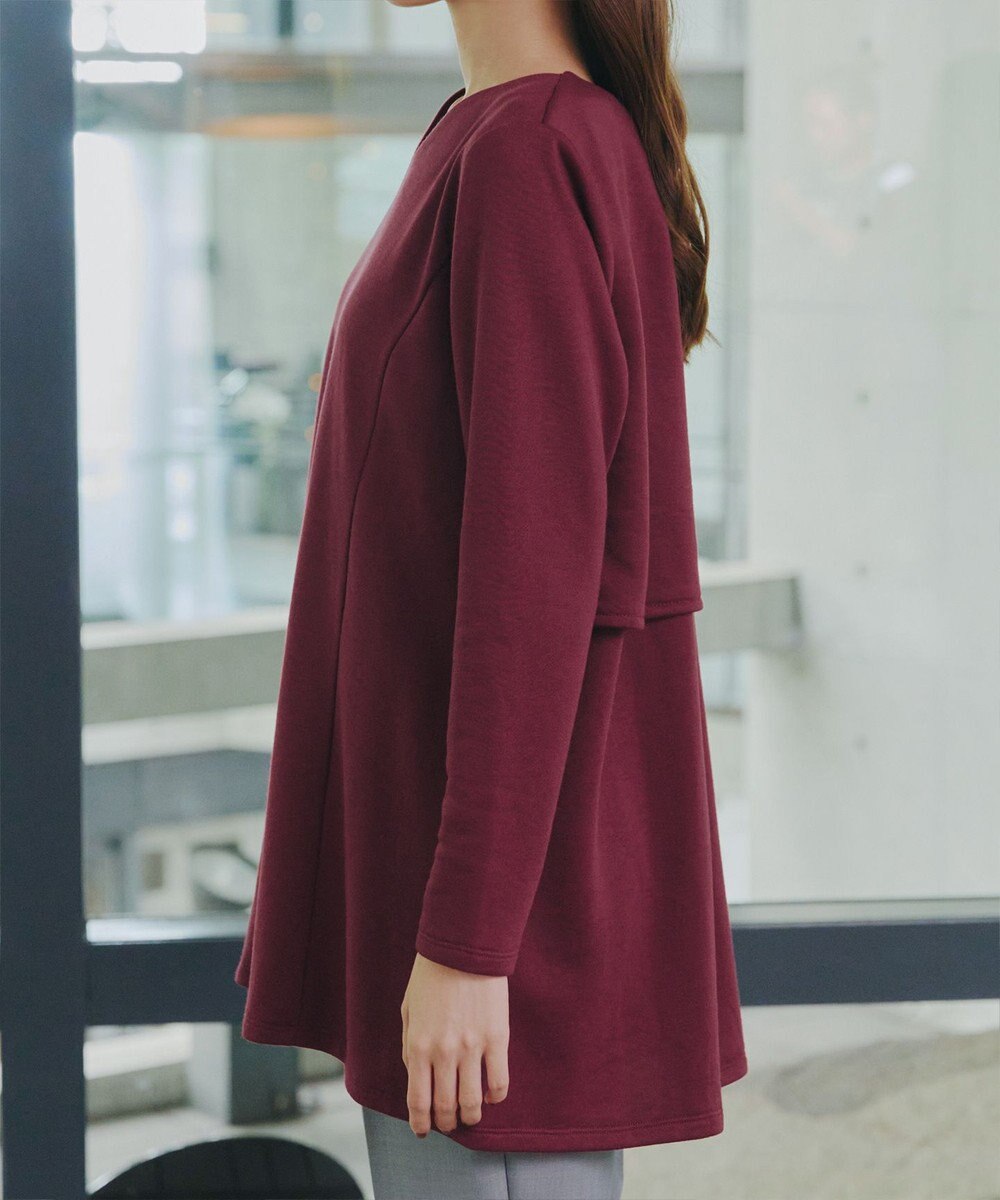 Tiaclasse L 【洗える】バックフレア裏毛チュニック 