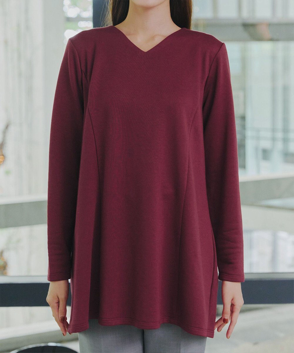 Tiaclasse L 【洗える】バックフレア裏毛チュニック 