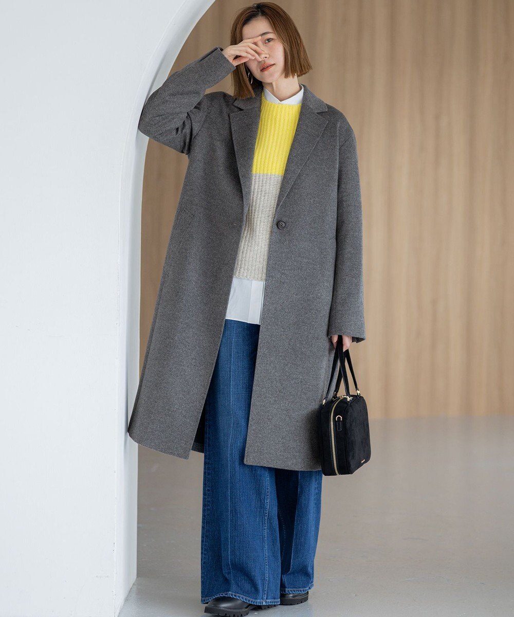 23区 S 【洗える】ウールカシミヤ カラーブロック バルキー ニット 