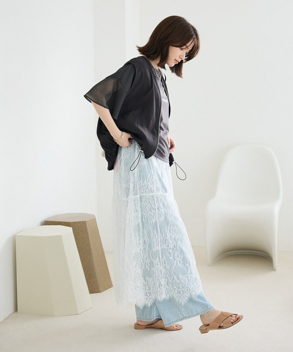 Green Parks 袖メッシュドッキングロゴプルオーバー 