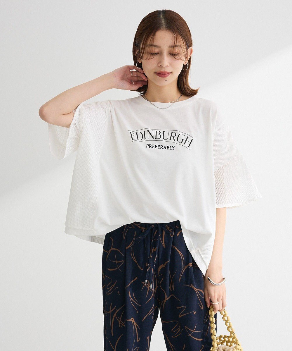 Green Parks 袖メッシュドッキングロゴプルオーバー 