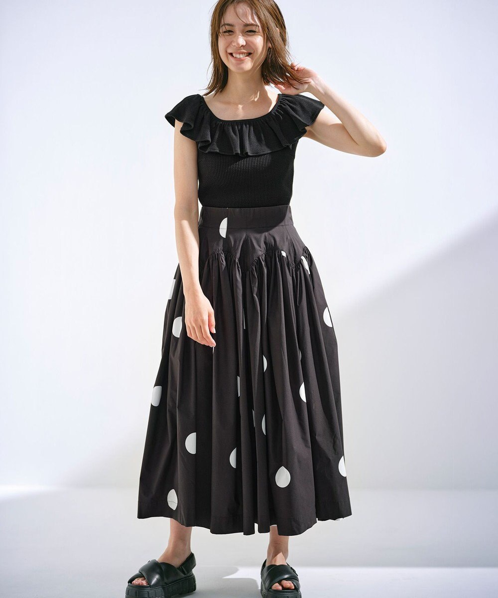 組曲 L 【組曲×setsuko sagittaire】カップ付きフリルTシャツ 