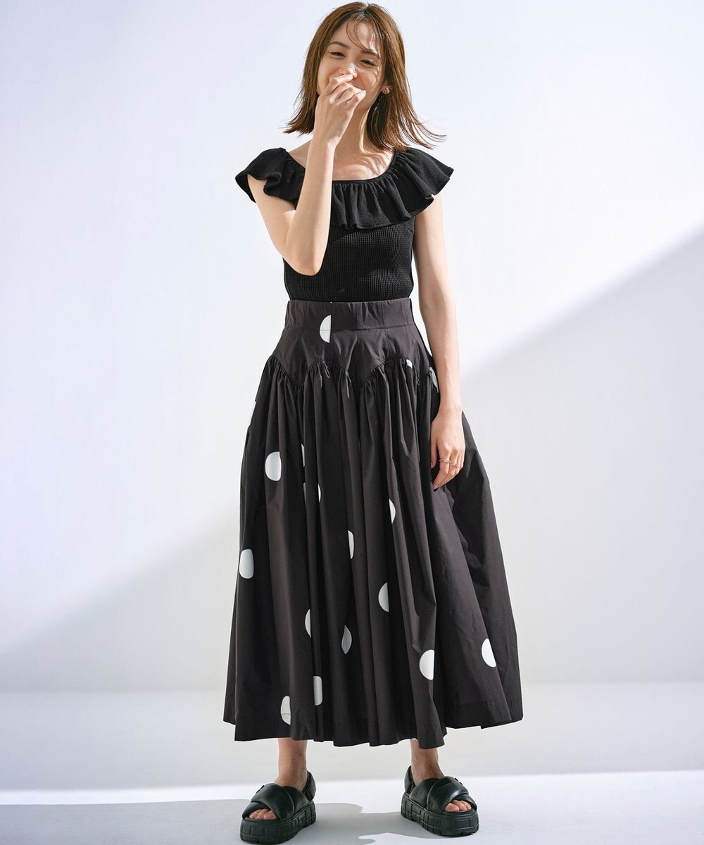 組曲 L 【組曲×setsuko sagittaire】カップ付きフリルTシャツ 