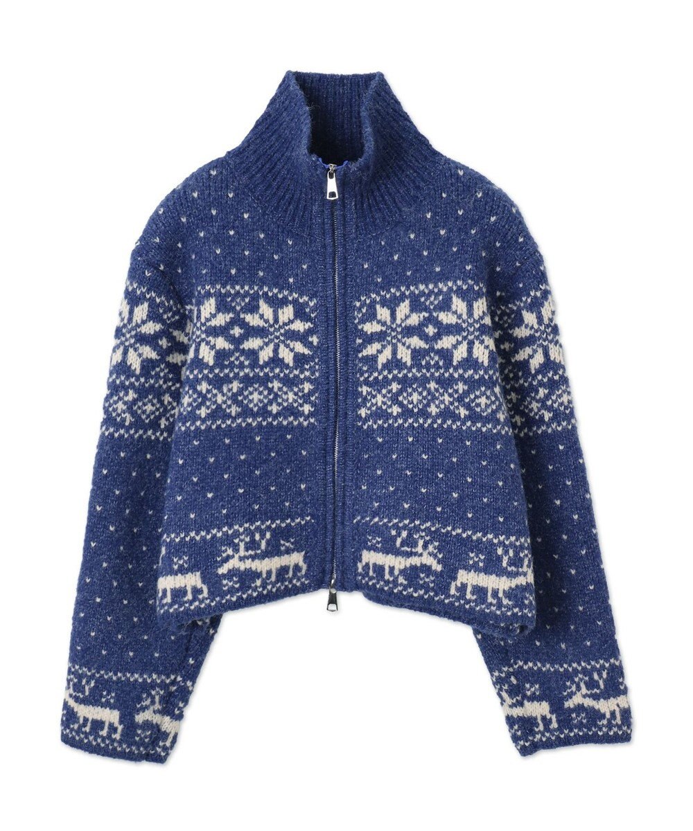 WEGO 雪柄ZIPニット 