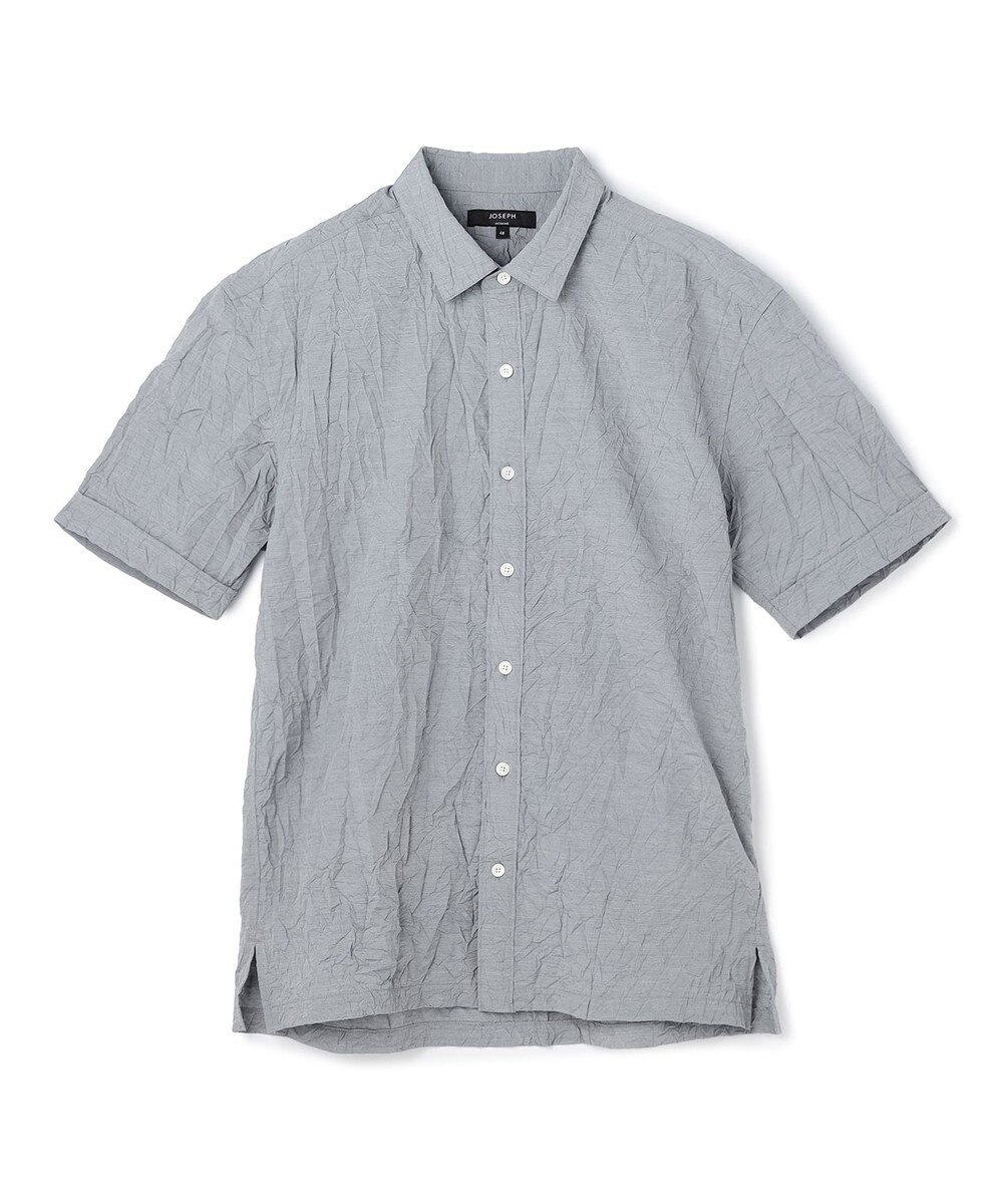 JOSEPH HOMME 【新素材】ランダムプリーツワッシャー　レギュラーカラー半袖シャツ 