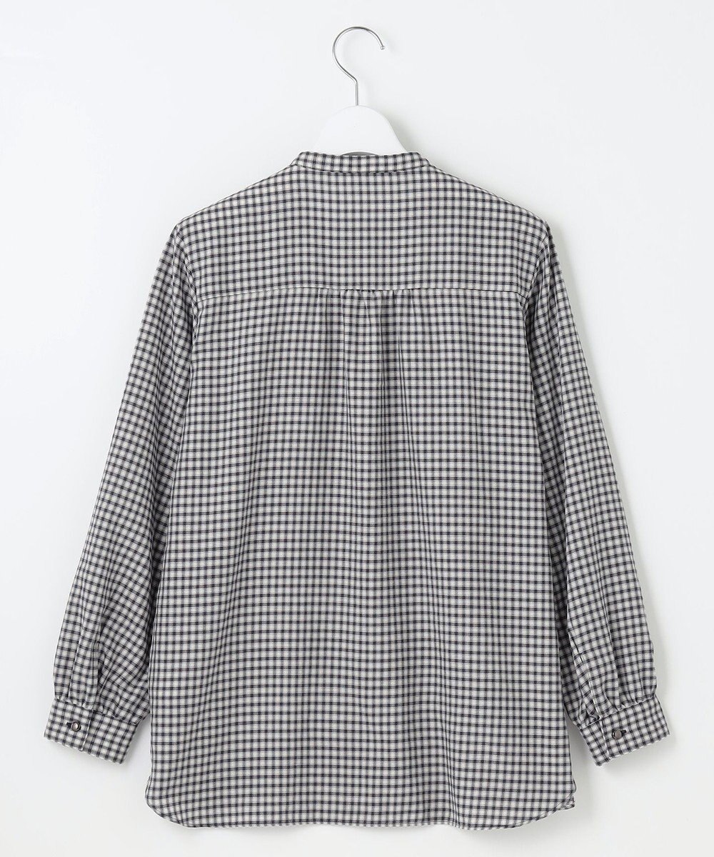 J.PRESS LADIES L 【洗える】ポリエステルヴィスコースブロックチェック バンドカラー ブラウス 