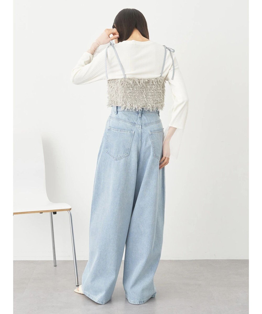 earth music&ecology タックワイドデニムパンツ 