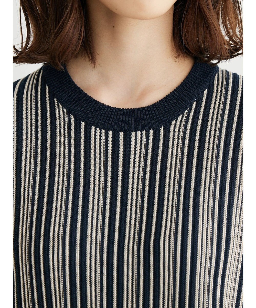 Green Parks ストライプ柄ニットドッキングワンピース 