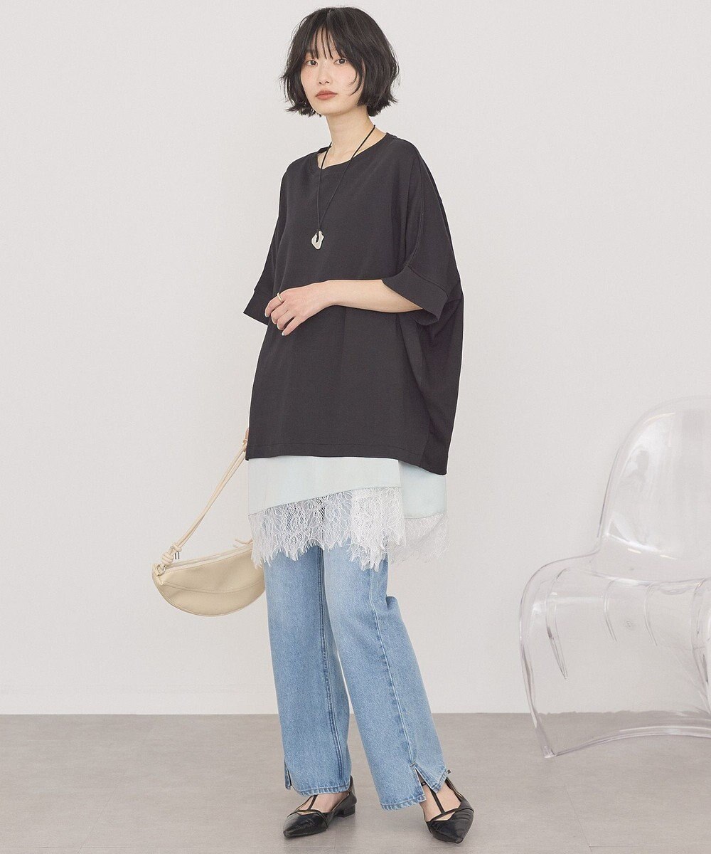 AMERICAN HOLIC 異素材コクーンプルオーバー 