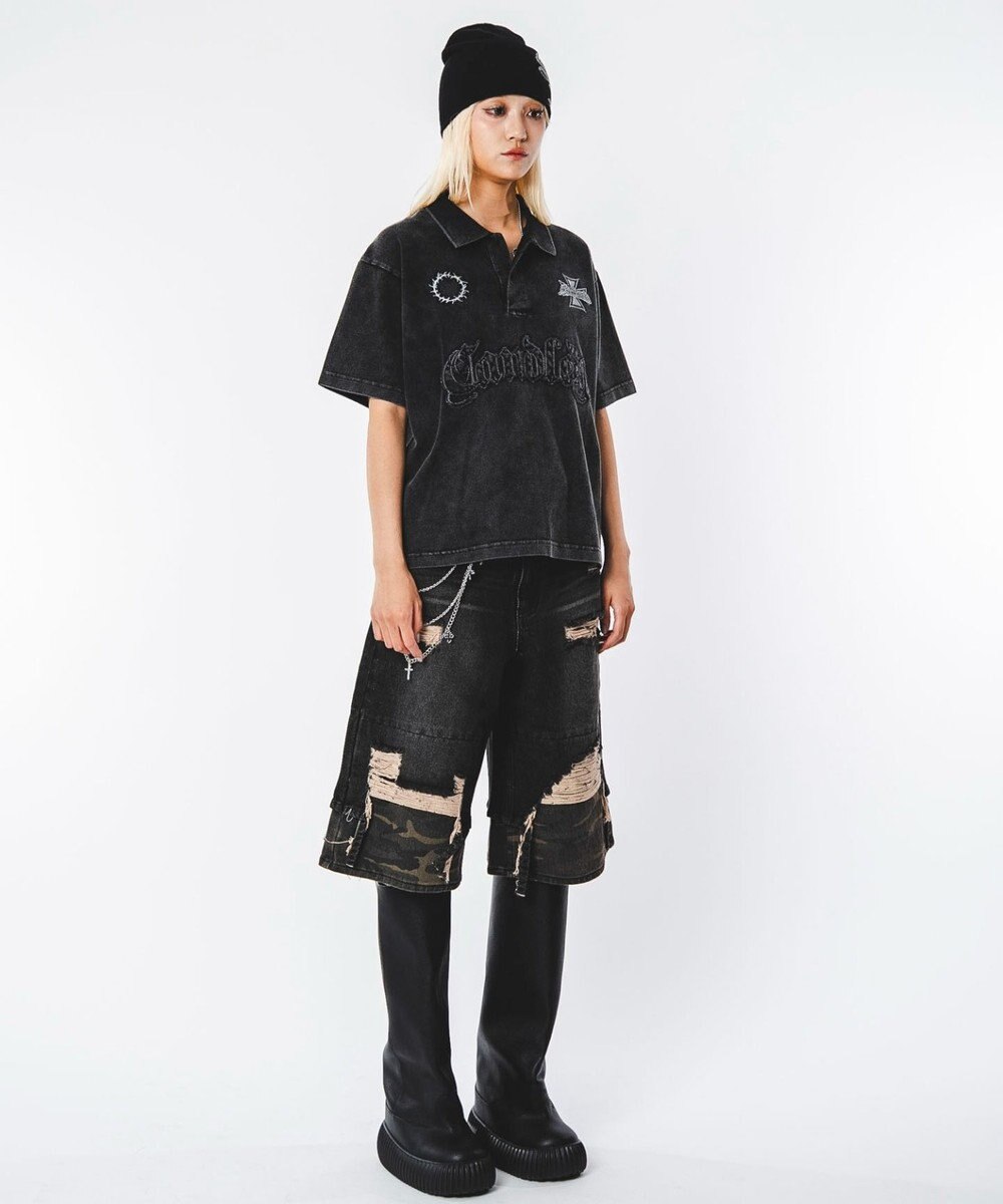 WEGO 【ユニセックス着用ITEM】ブリーチグラフィックポロシャツ（SS） 