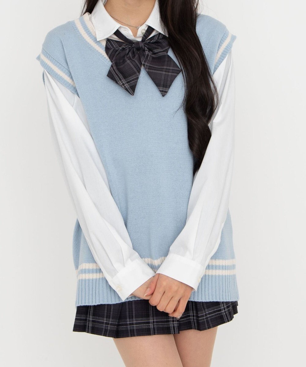 WEGO 【SCHOOLITEM】ラインスクールニットベスト 