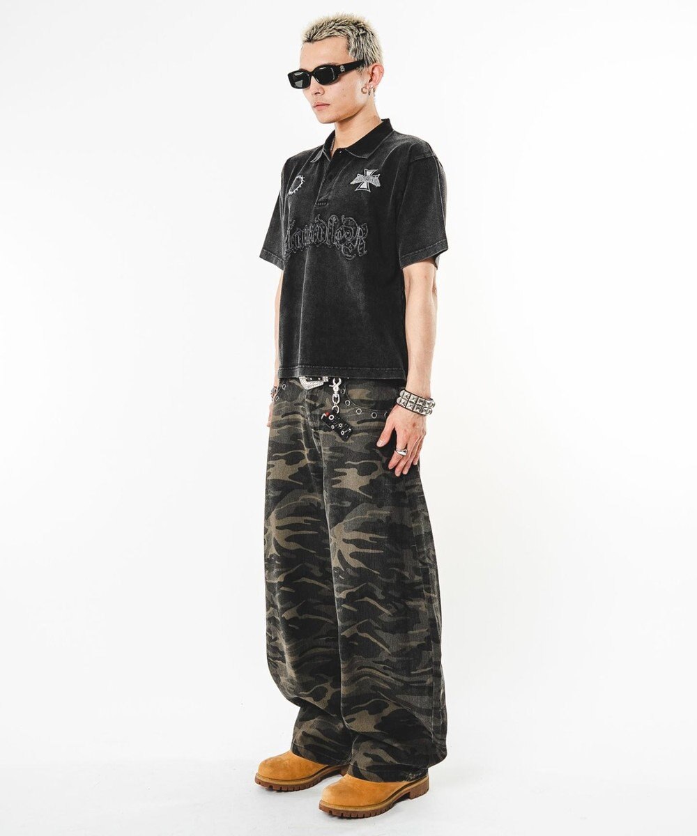 WEGO 【ユニセックス着用ITEM】ブリーチグラフィックポロシャツ（SS） 