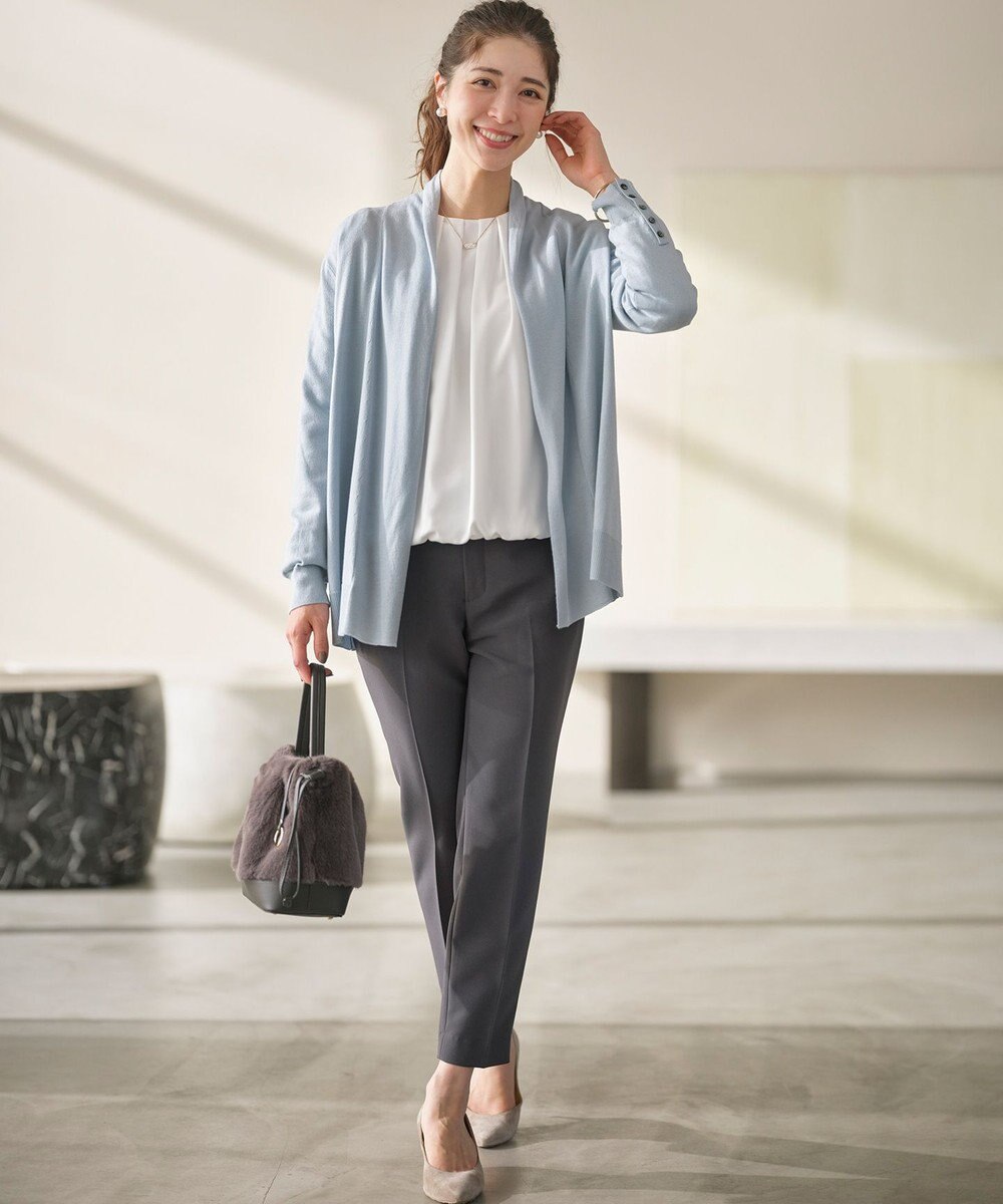 組曲 L 【WEB限定】セミウーステッド ニットカーディガン 