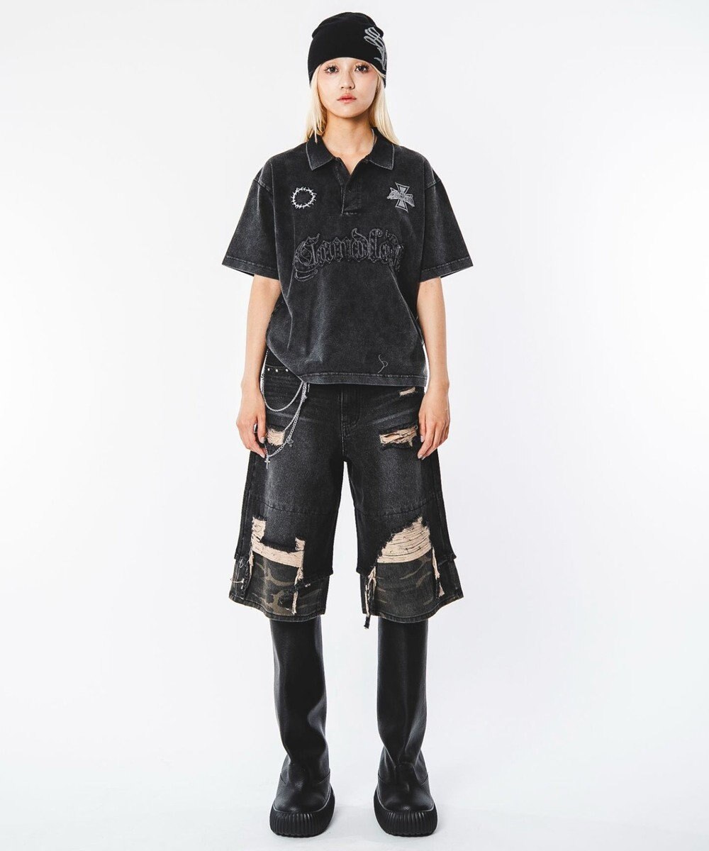 WEGO 【ユニセックス着用ITEM】ブリーチグラフィックポロシャツ（SS） 