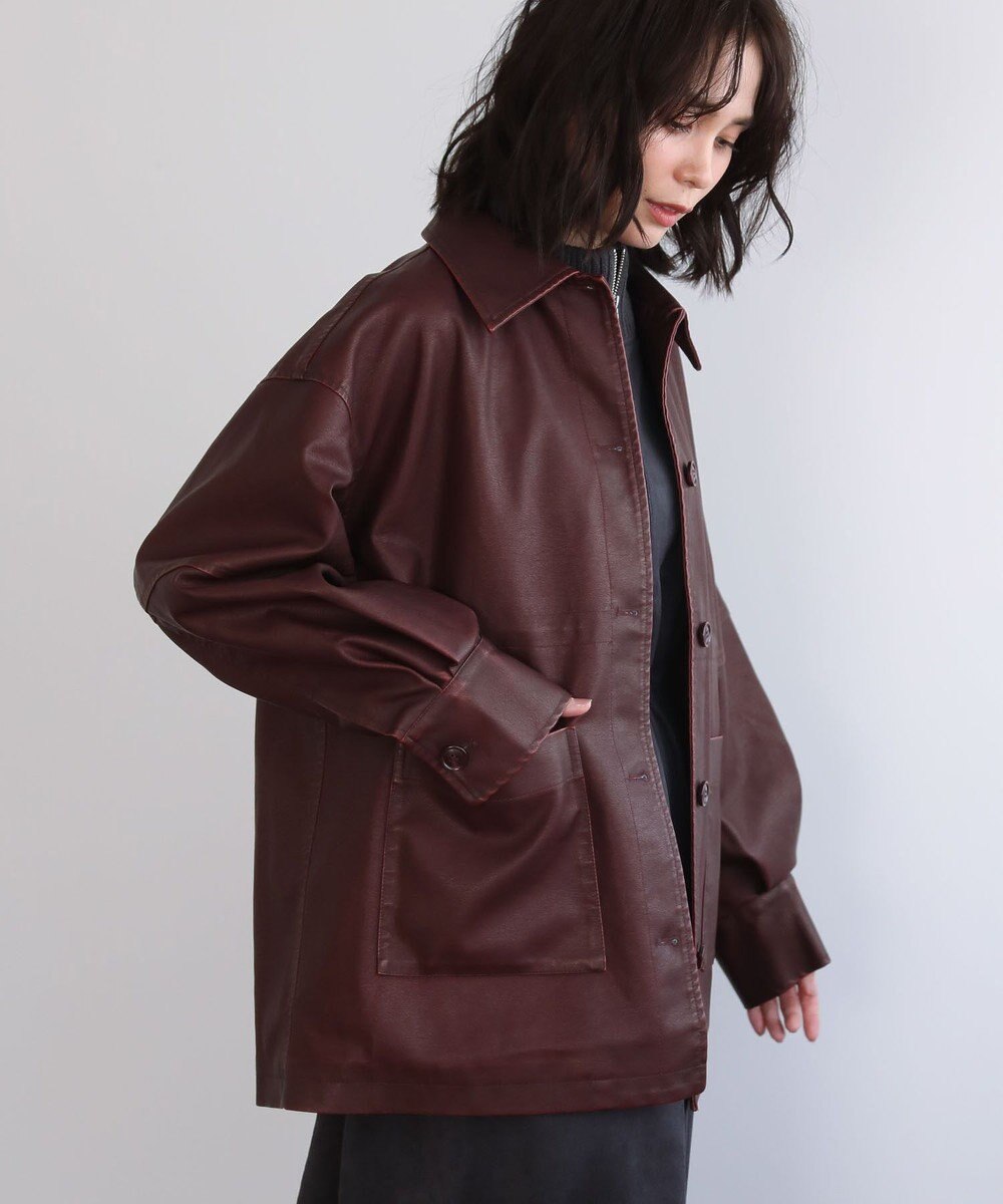 Green Parks ・ＥＬＥＮＣＡＲＥ　ＤＵＥ　フェイクレザーカバーオール 