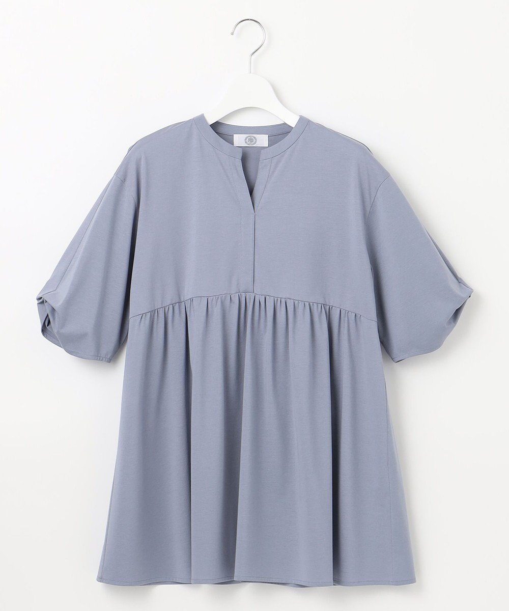 J.PRESS LADIES 【洗える】プレーティング キーネック カットソー 