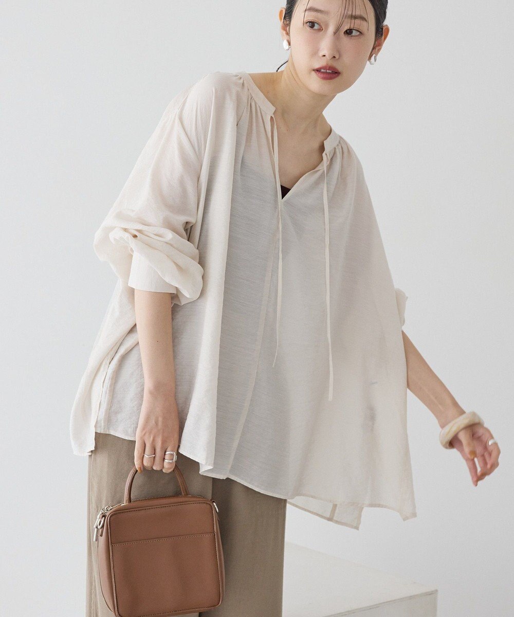 AMERICAN HOLIC スキッパーギャザーブラウス 