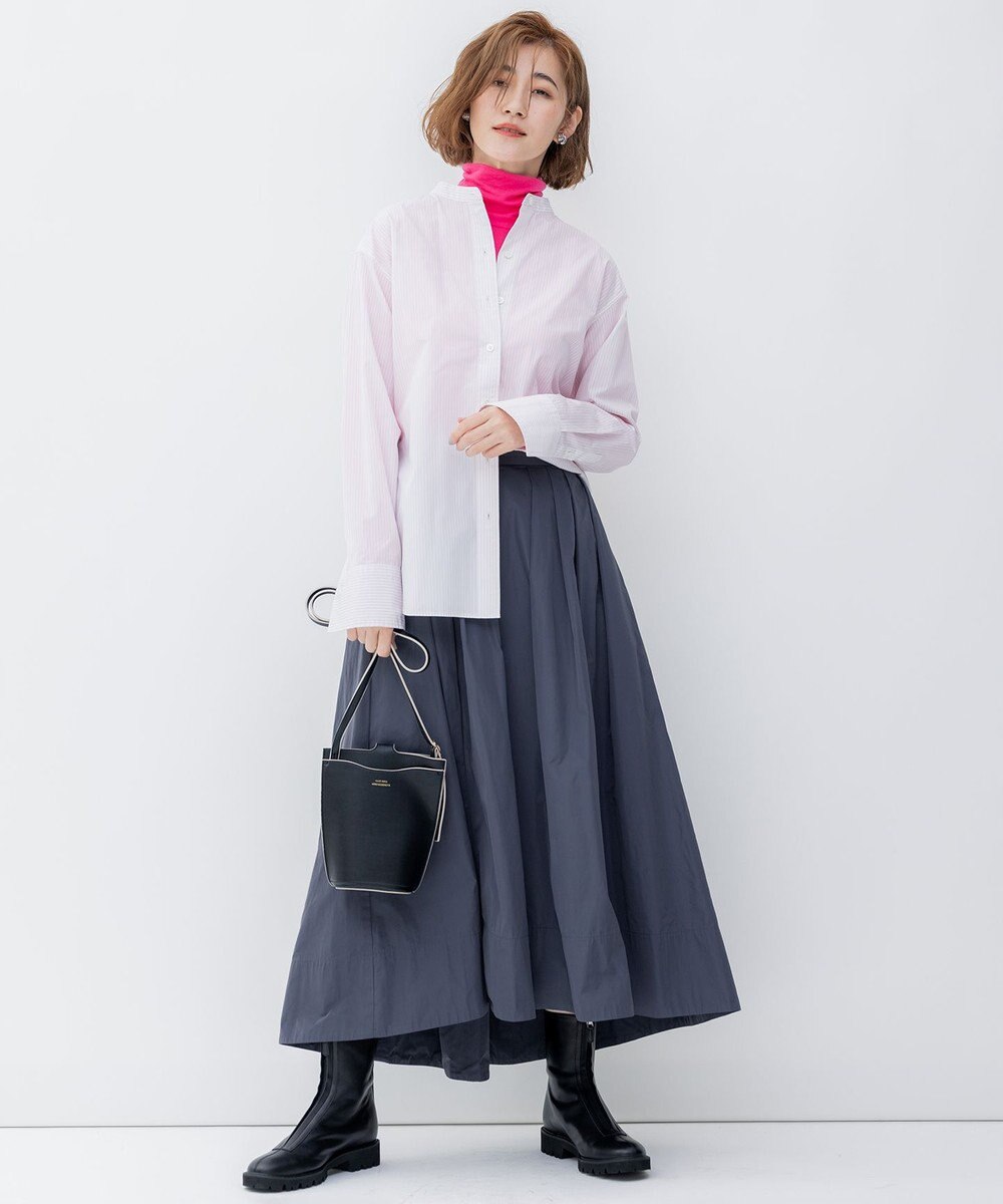 23区 S 【洗える】CANCLINI バンドカラー シャツ 