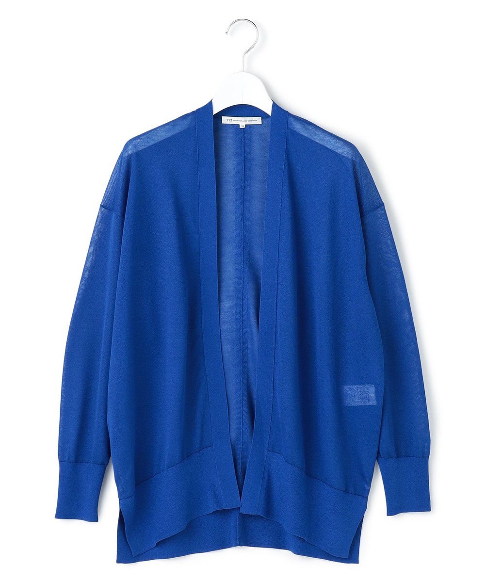 23区 L 【先行予約】シャイニーシアー フロントオープン カーディガン 