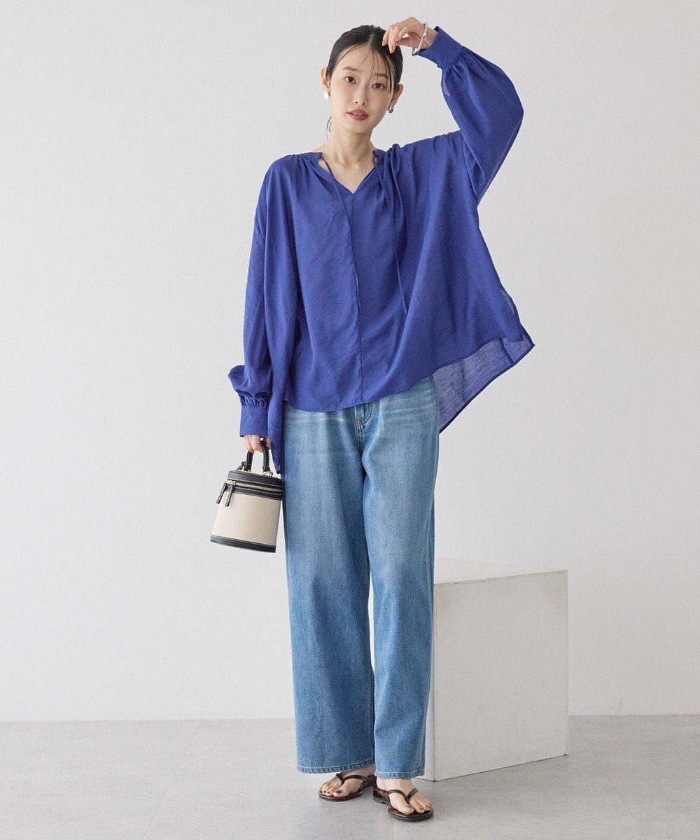 AMERICAN HOLIC スキッパーギャザーブラウス 