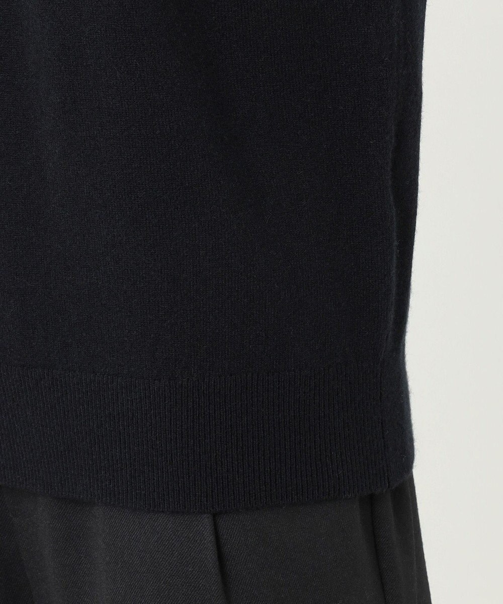 23区 【R(アール)】ウールカシミヤ パールトリム 襟付き五分袖ニット 