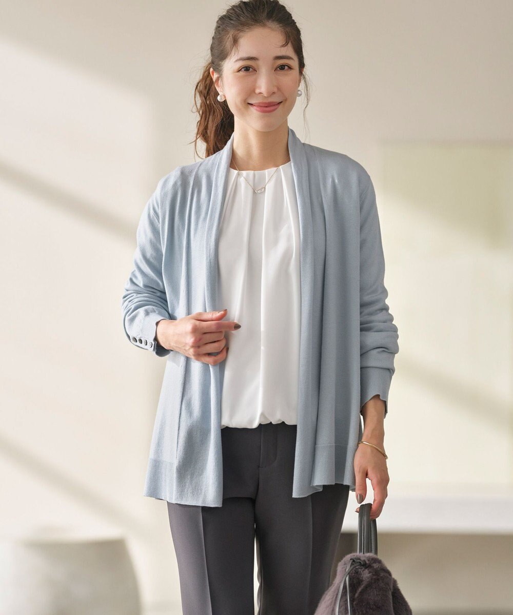 組曲 L 【WEB限定】セミウーステッド ニットカーディガン 