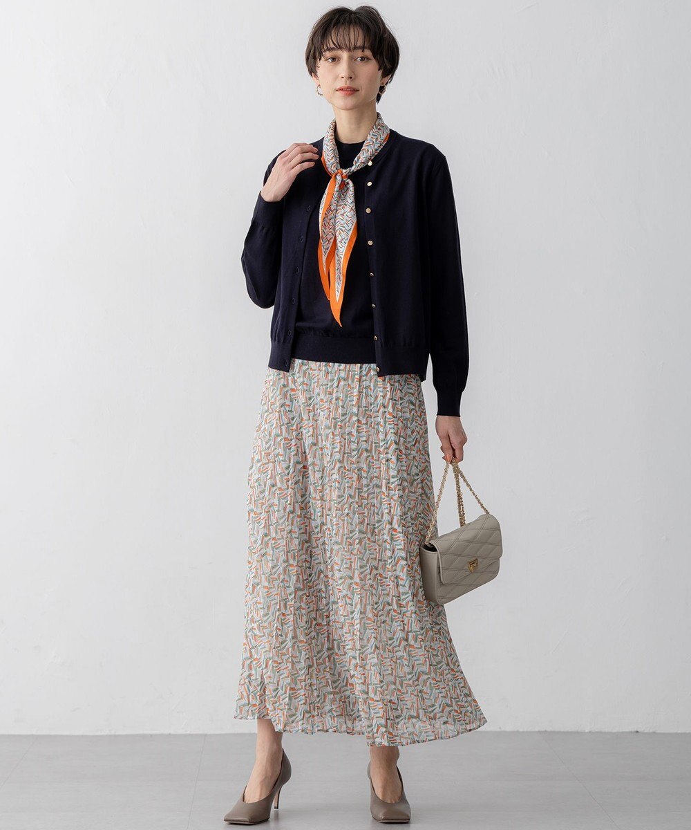 23区 ヘリンボーン プリント スカーフ 