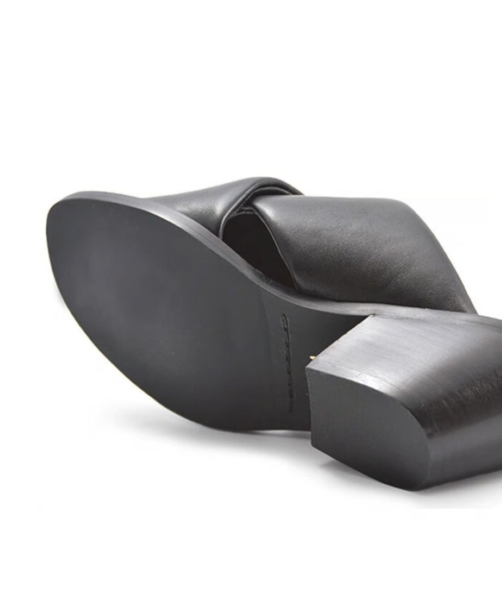 APOM パテッドストラップチャンキーヒールミュール60 