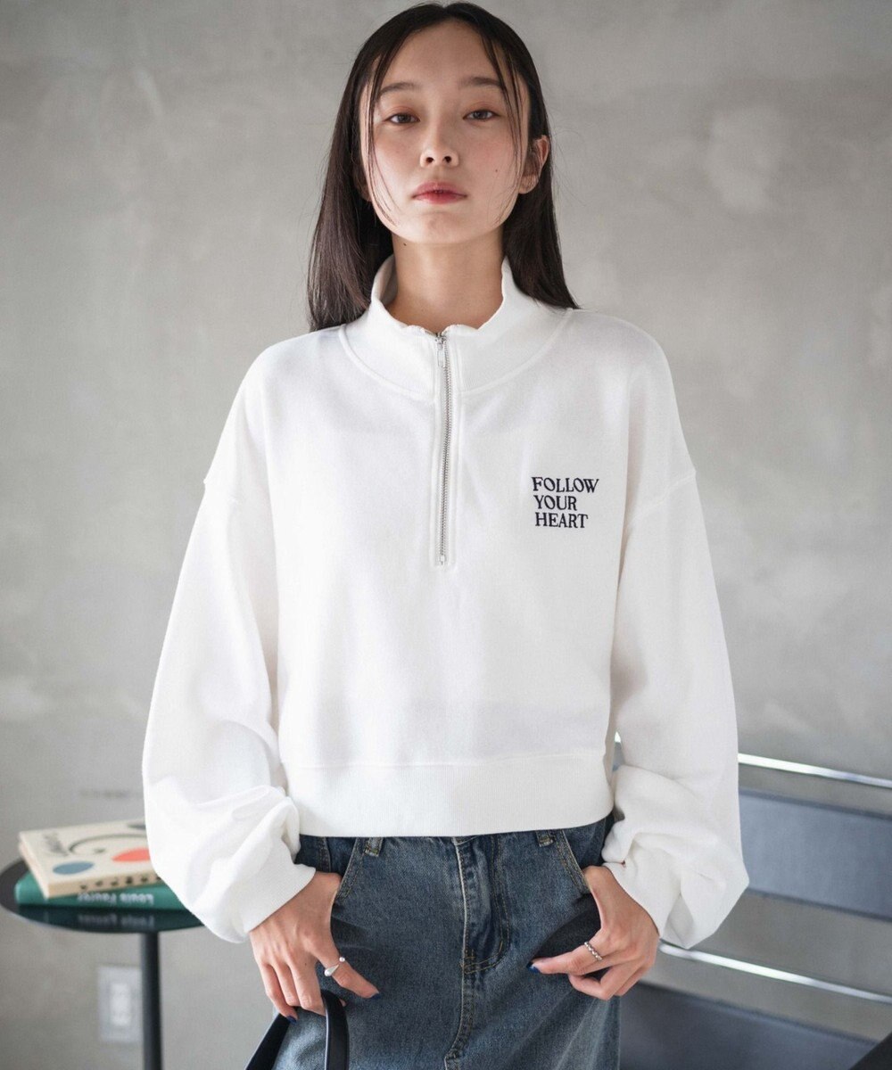 WEGO ハーフジップショートスウェット 