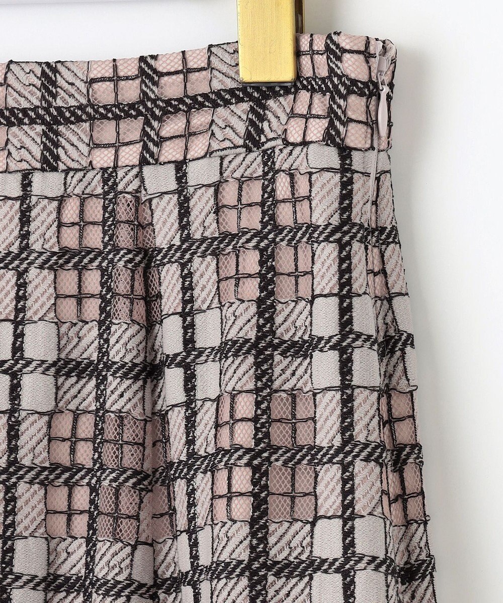 ANY SIS 【洗える】フラワーレースチェックパネル スカート 