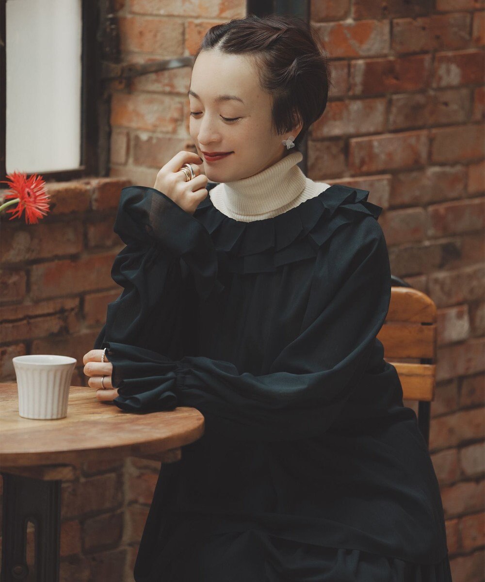 #Newans 【前後着用可能】【高山都さんコラボ】ビッグカラー２WAYブラウス 