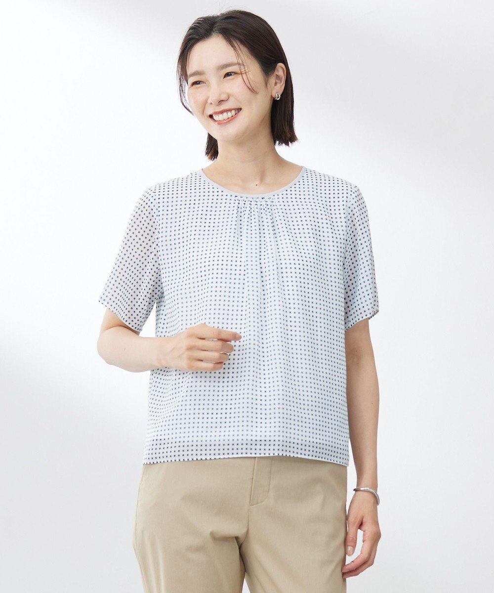 J.PRESS LADIES S 【洗える】スクエアープリント カットソー 