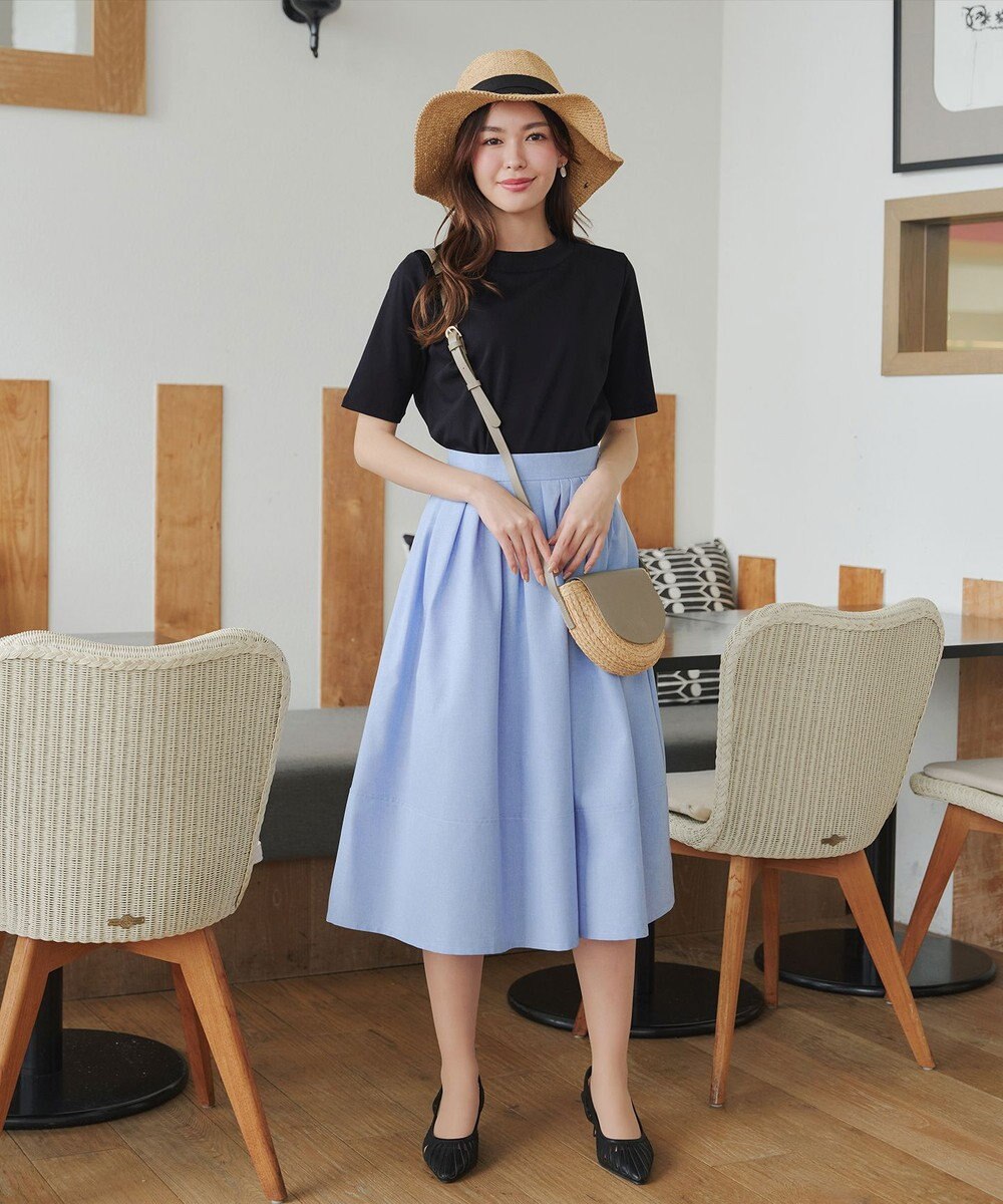 Tiaclasse L 【小倉優子さん着用・洗える・接触冷感・汗ジミ防止】“サマさまカットソー”ハーフスリーブベーシックトップス 