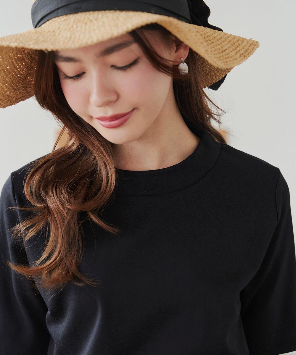 Tiaclasse L 【小倉優子さん着用・洗える・接触冷感・汗ジミ防止】“サマさまカットソー”ハーフスリーブベーシックトップス 