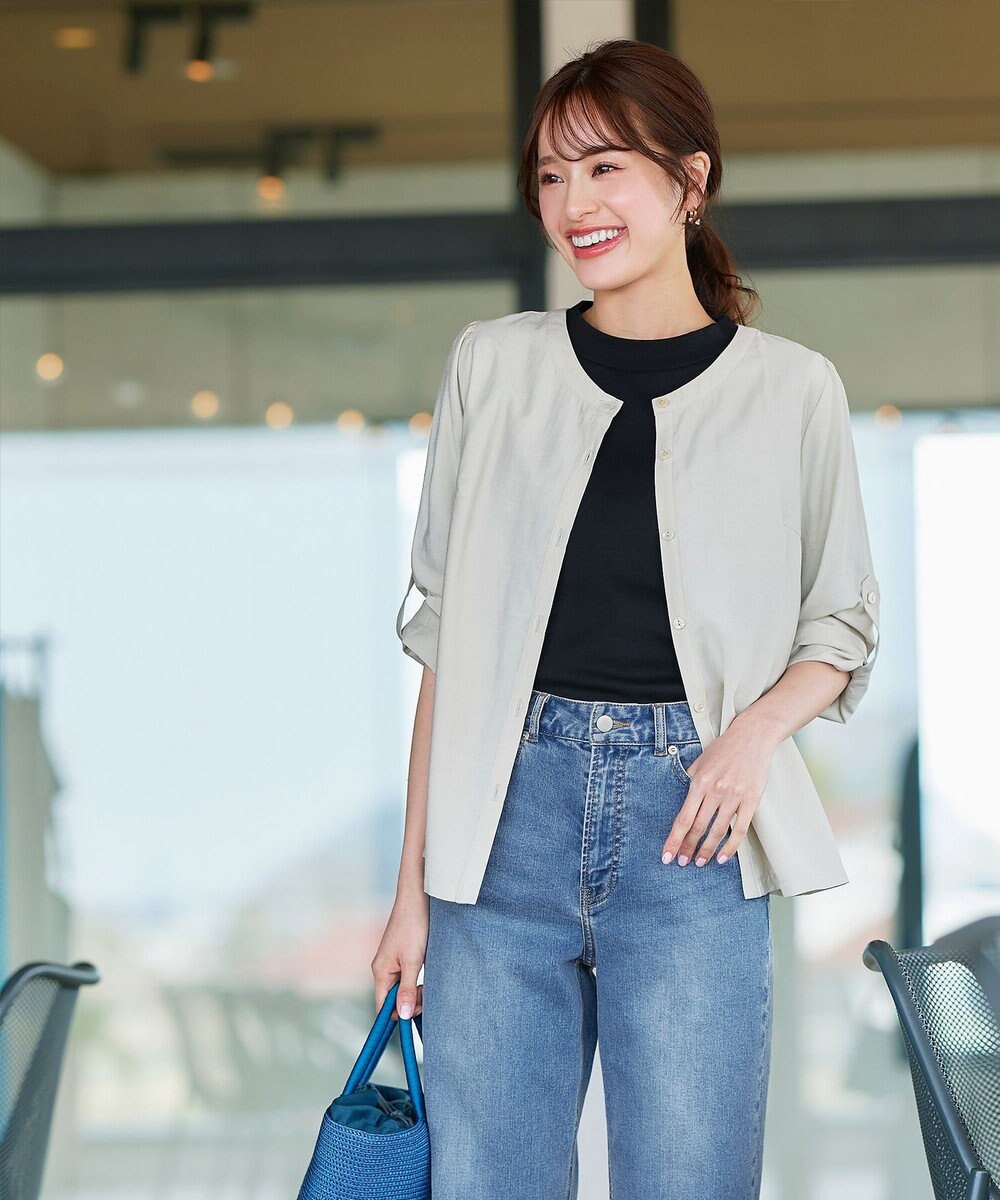 Tiaclasse L 【小倉優子さん着用・洗える・接触冷感・汗ジミ防止】“サマさまカットソー”ハーフスリーブベーシックトップス 