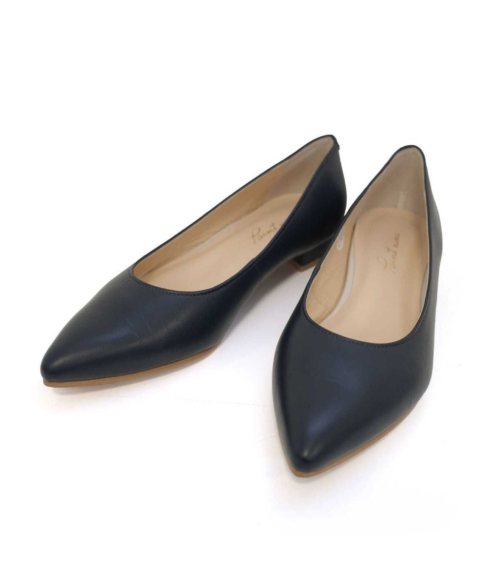 Pointer 日本製 本革美脚ローヒールパンプス 