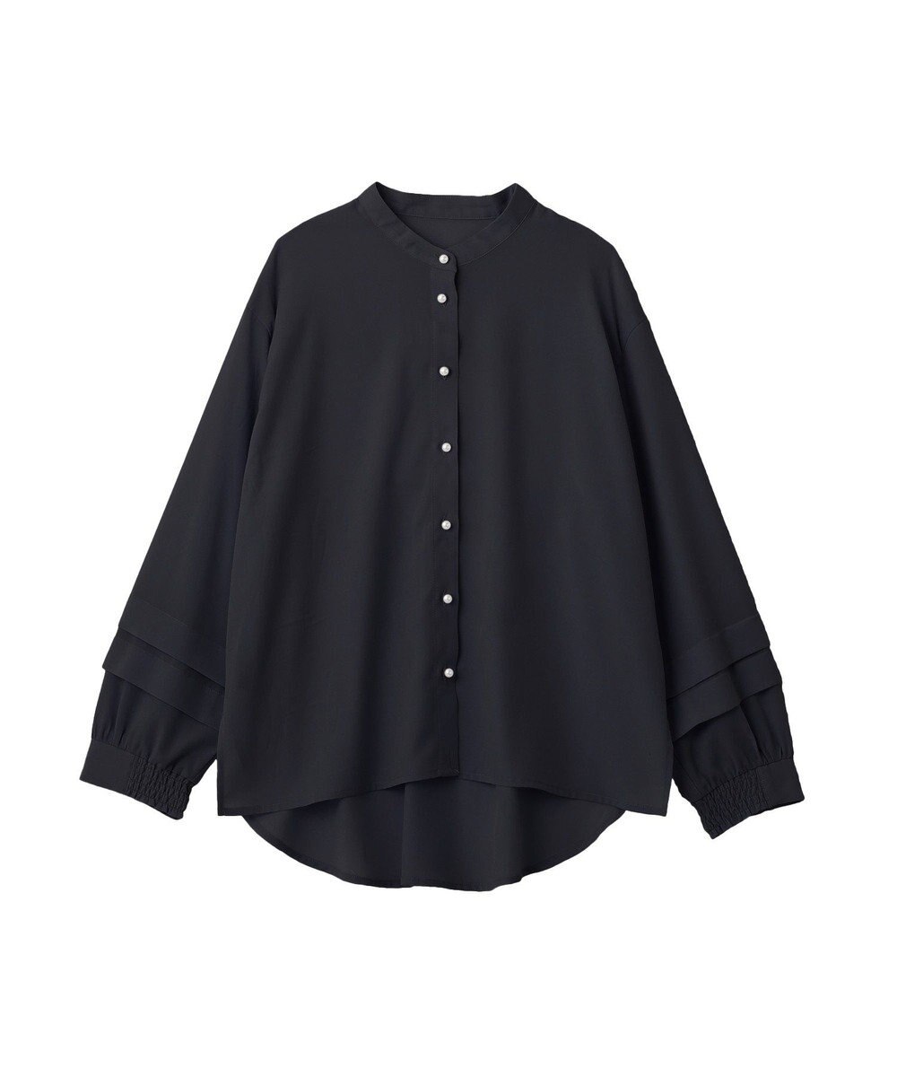 YECCA VECCA 2way裾アレンジパール釦ブラウス 
