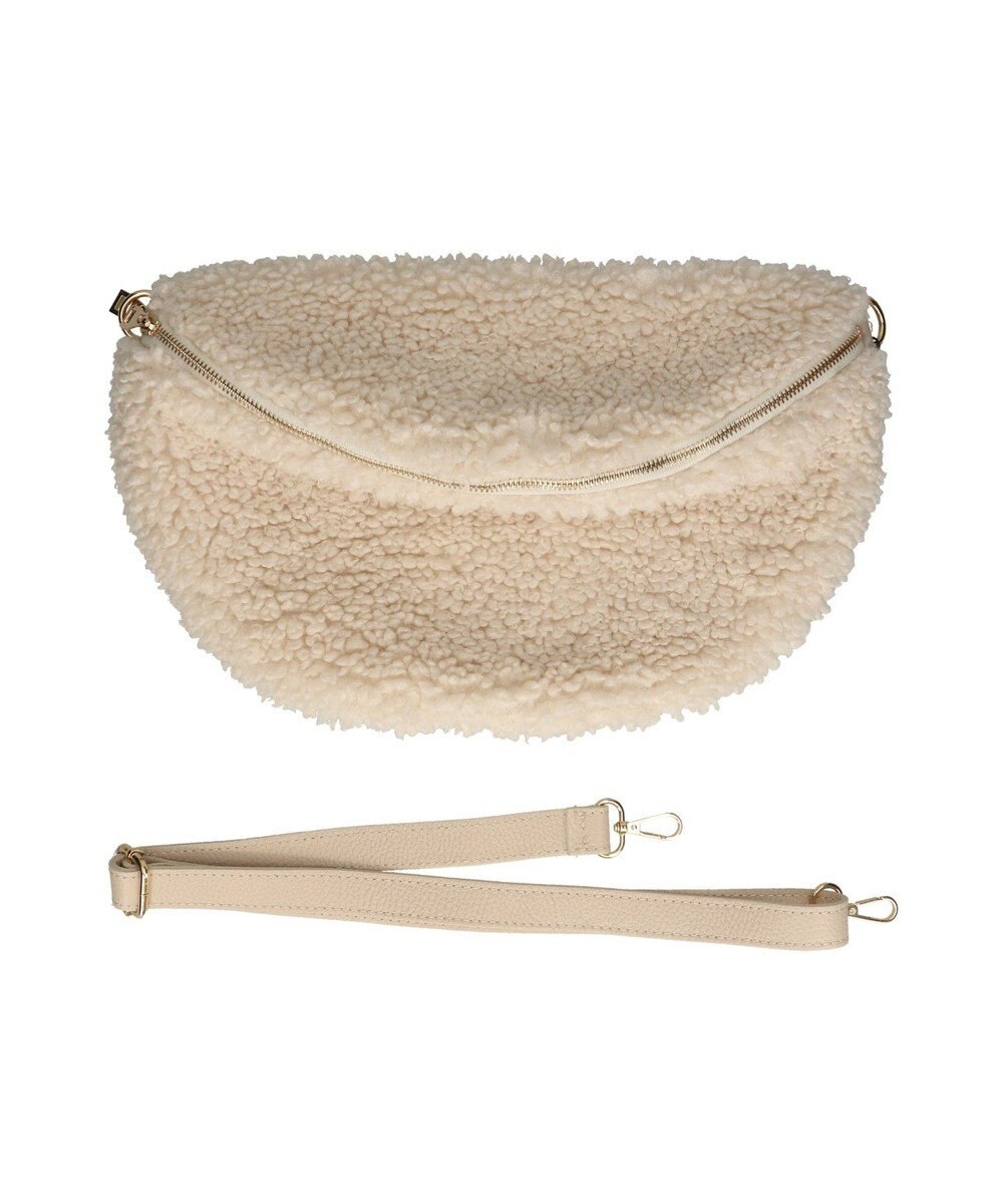 INTER-CHAUSSURES 【ANDREA CARDONE】レザーストラップボアショルダーバッグ 