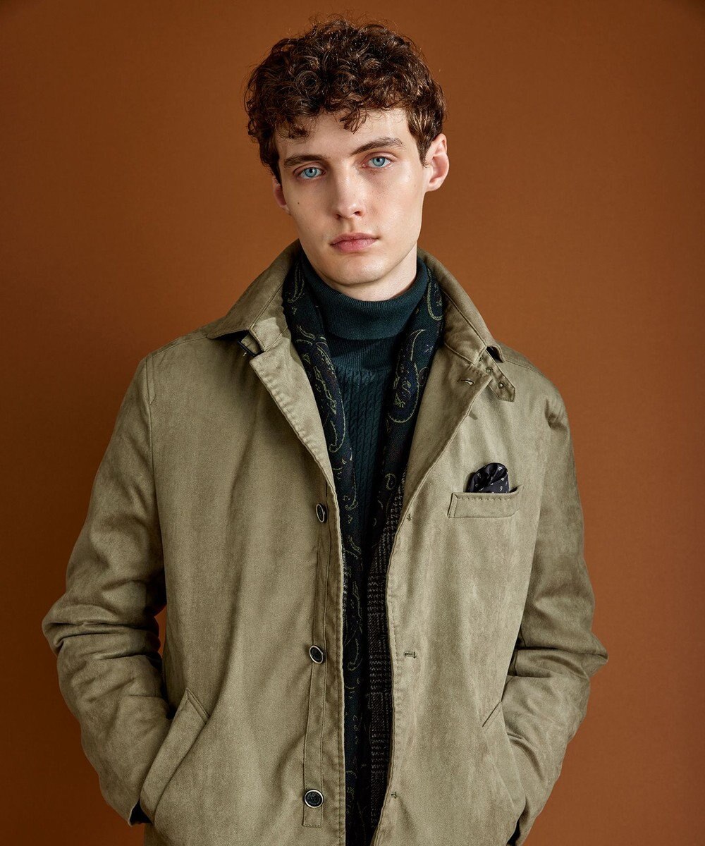 JOSEPH ABBOUD 【ストレッチ/ダウンライナー付JAPAN素材】 2WAYスウェードダウン ブルゾン 