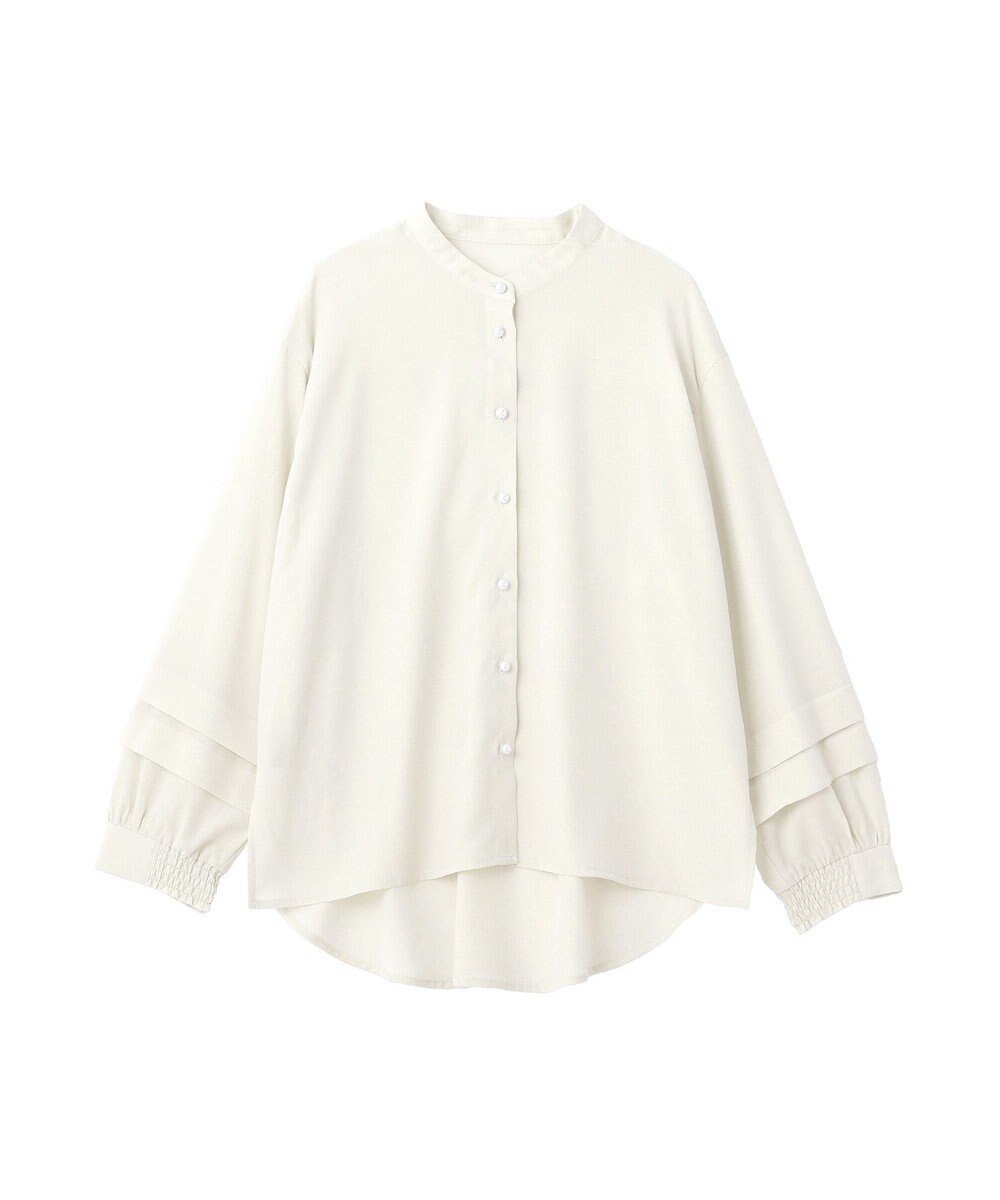 YECCA VECCA 2way裾アレンジパール釦ブラウス 