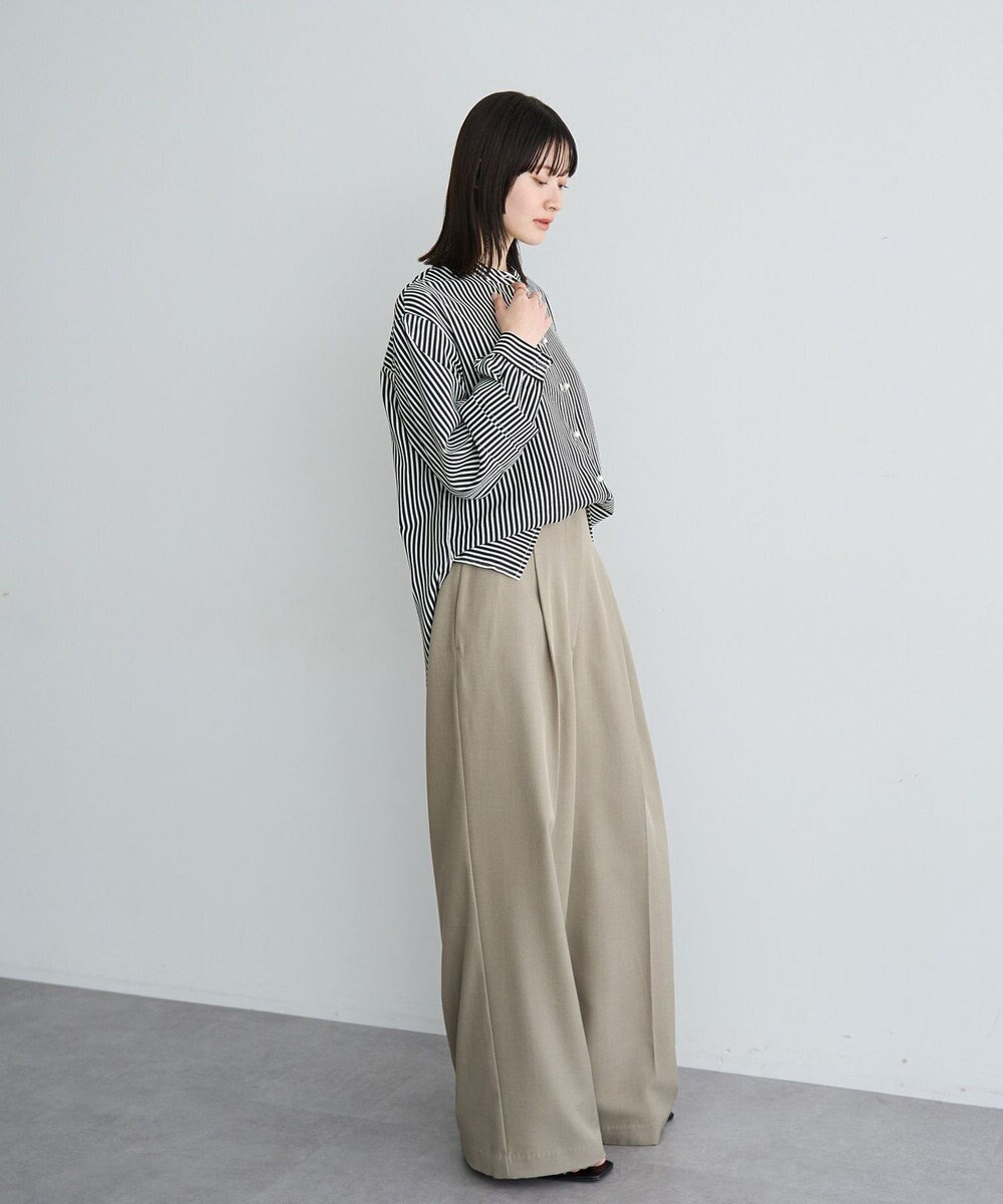 YECCA VECCA 2way裾アレンジパール釦ブラウス 