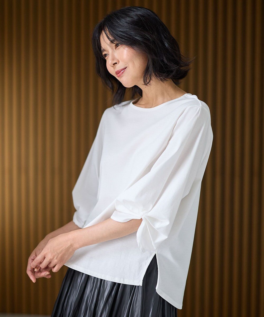 ANY L 【洗濯機可】シルケットスムースタックスリーブプルオーバー 