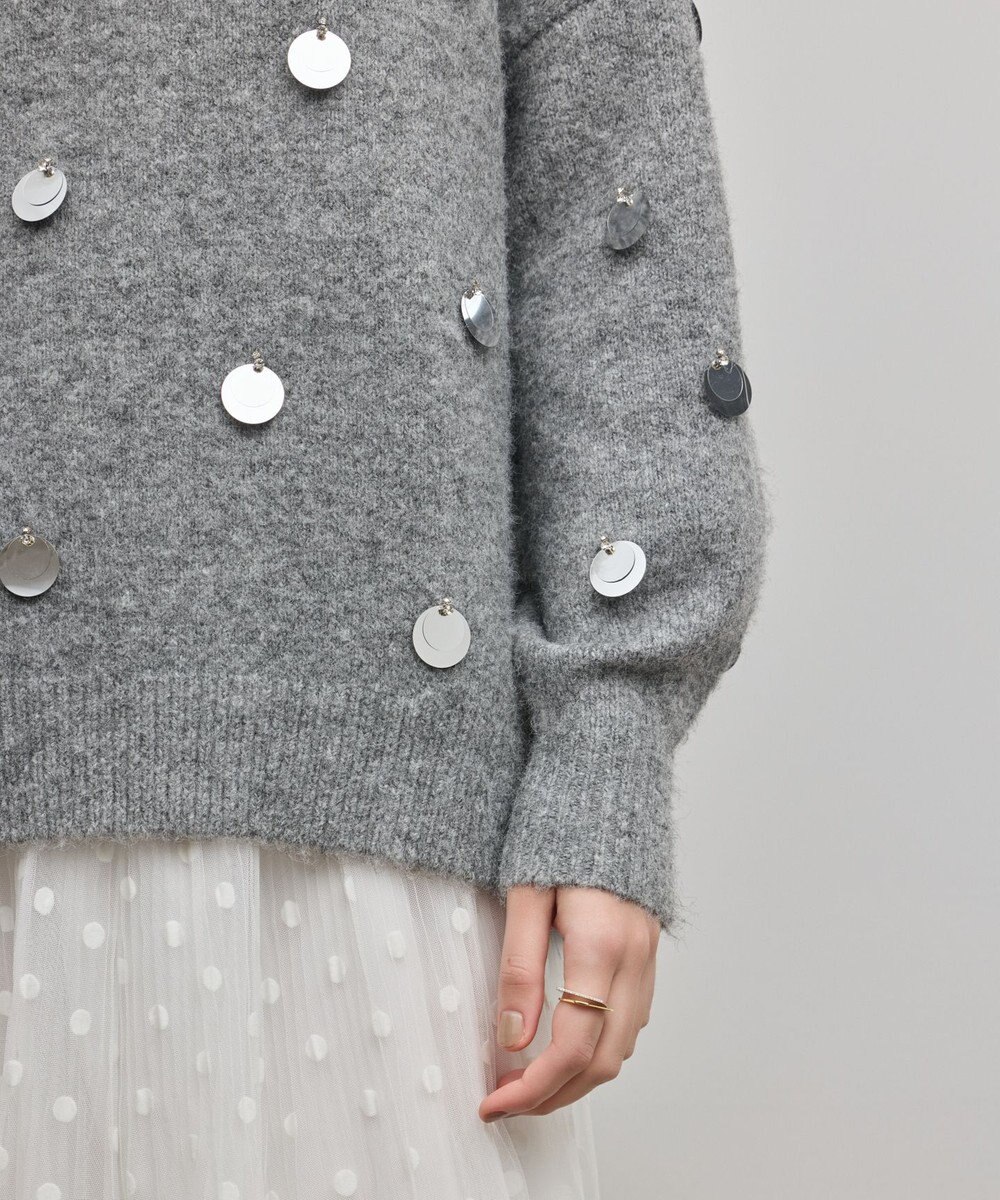 GRACE CONTINENTAL スパンコールニットトップ 