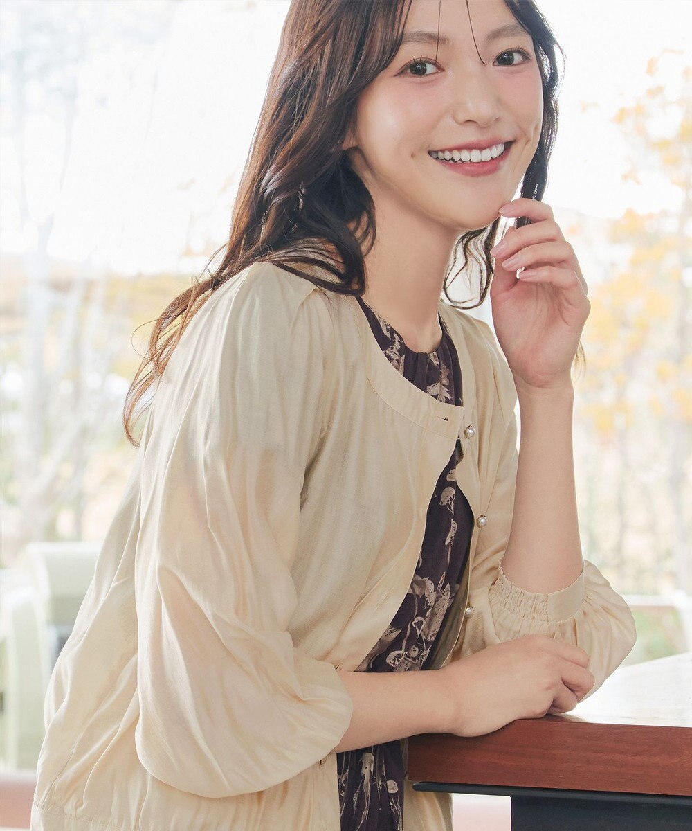 Tiaclasse パールボタンシアーブルゾン 